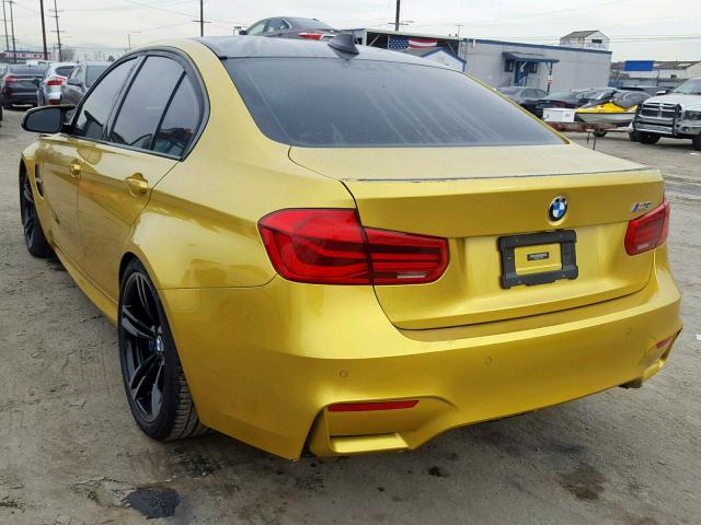 WBS8M9C58J5K98457 - 2018 BMW M3 YELLOW photo 3