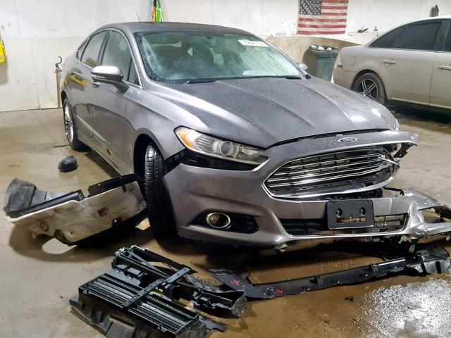 3FA6P0K94ER382483 - 2014 FORD FUSION TIT GRAY photo 1