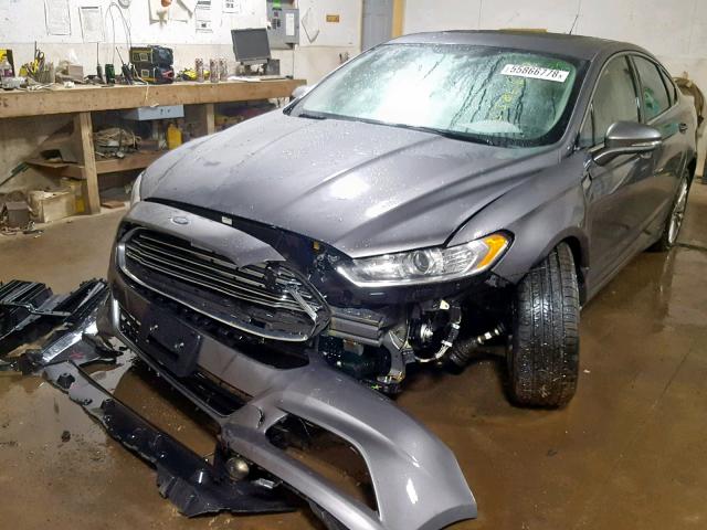 3FA6P0K94ER382483 - 2014 FORD FUSION TIT GRAY photo 2