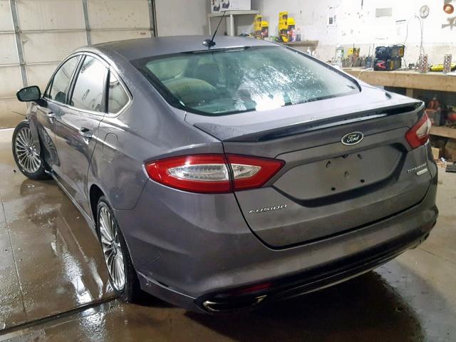 3FA6P0K94ER382483 - 2014 FORD FUSION TIT GRAY photo 3