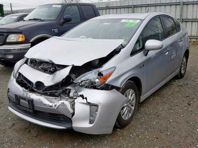 JTDKN3DP8D3044691 - 2013 TOYOTA PRIUS PLUG SILVER photo 2