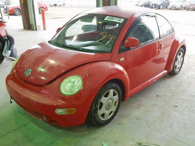 3VWCA21C9XM437594 - 1999 VOLKSWAGEN NEW BEETLE RED photo 2