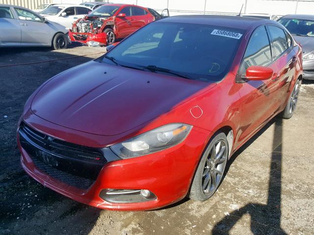 1C3CDFBA0DD339306 - 2013 DODGE DART SXT RED photo 2