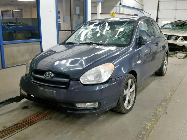 KMHCN36C27U011128 - 2007 HYUNDAI ACCENT SE BLUE photo 2