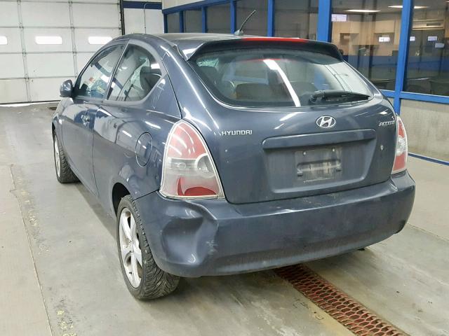 KMHCN36C27U011128 - 2007 HYUNDAI ACCENT SE BLUE photo 3