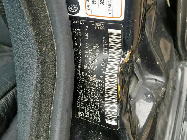 WBAEW53445PN40091 - 2005 BMW 330 XI BLACK photo 10