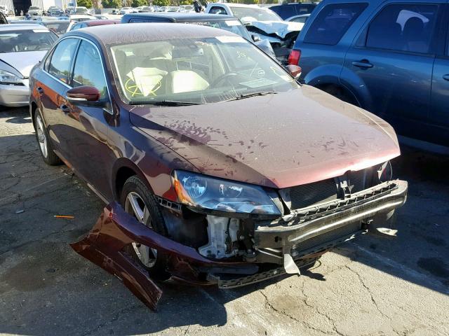 1VWBP7A31DC062515 - 2013 VOLKSWAGEN PASSAT SE MAROON photo 1