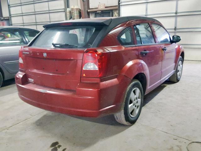 1B3HB28B08D627088 - 2008 DODGE CALIBER RED photo 4