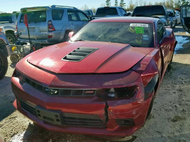 2G1FK1EJ1E9256889 - 2014 CHEVROLET CAMARO 2SS RED photo 2