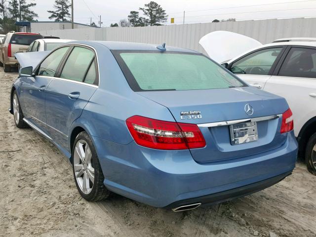 WDDHF5KB8CA589011 - 2012 MERCEDES-BENZ E 350 BLUE photo 3