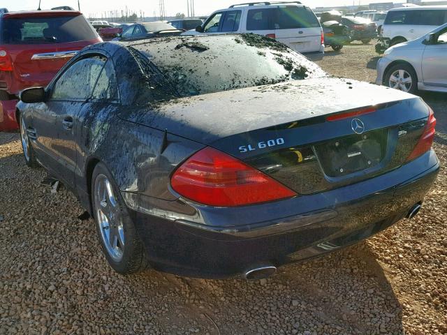 WDBSK76F54F078301 - 2004 MERCEDES-BENZ SL 600 BLACK photo 3