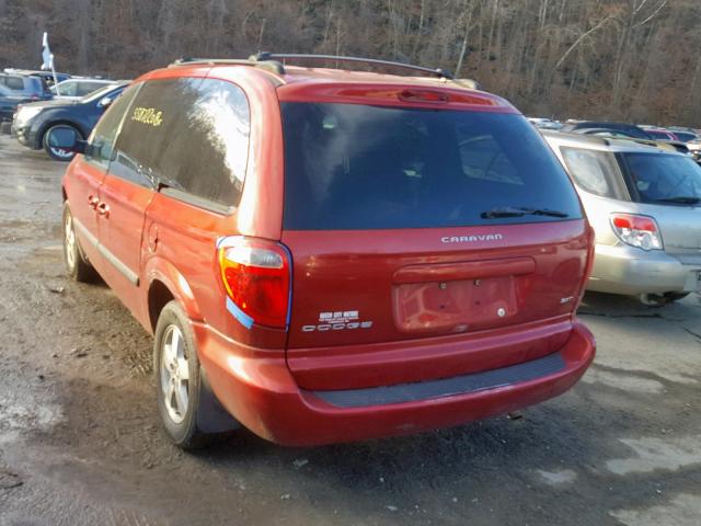 1D4GP45R95B144167 - 2005 DODGE CARAVAN SX RED photo 3