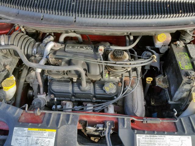 1D4GP45R95B144167 - 2005 DODGE CARAVAN SX RED photo 7