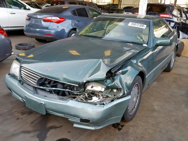 WDBFA66E7MF029283 - 1991 MERCEDES-BENZ 500 SL GREEN photo 2