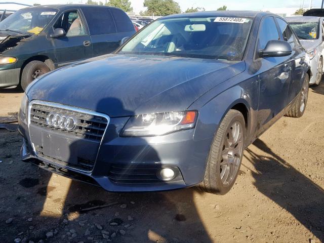 WAULF78K49A133715 - 2009 AUDI A4 2.0T QU GRAY photo 2