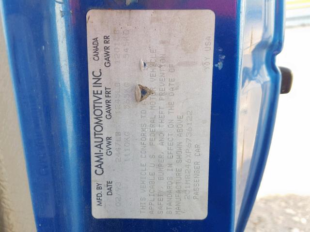 2C1MR246XP6736122 - 1993 GEO METRO BLUE photo 10