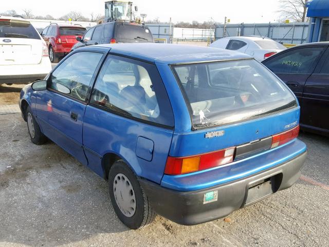 2C1MR246XP6736122 - 1993 GEO METRO BLUE photo 3