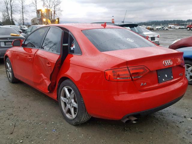 WAULF78K09N027688 - 2009 AUDI A4 2.0T QU RED photo 3