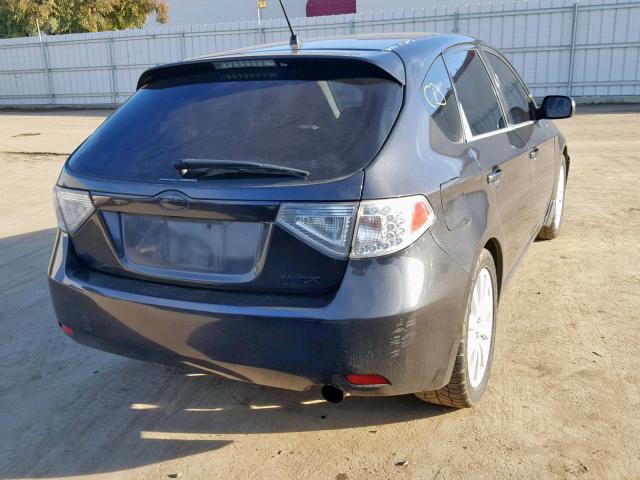 JF1GH74608G802569 - 2008 SUBARU IMPREZA WR GRAY photo 4