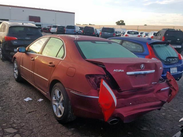 JH4KB16658C003120 - 2008 ACURA RL RED photo 3