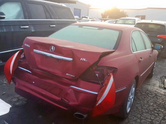 JH4KB16658C003120 - 2008 ACURA RL RED photo 4