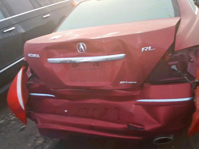 JH4KB16658C003120 - 2008 ACURA RL RED photo 9