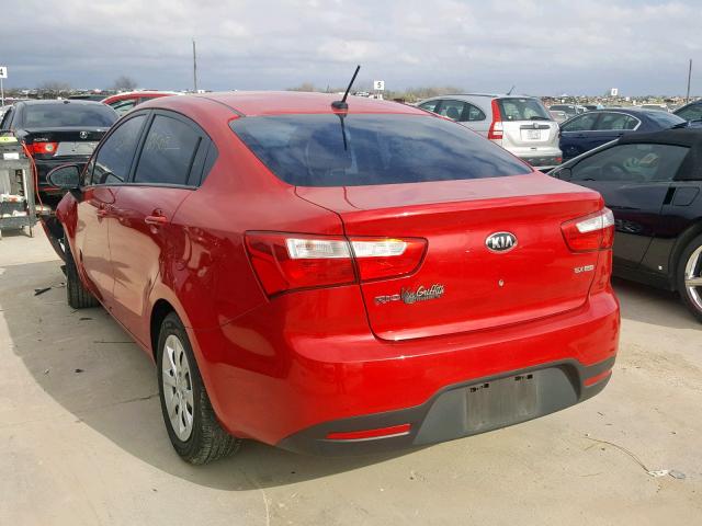 KNADN4A37D6205964 - 2013 KIA RIO EX RED photo 3