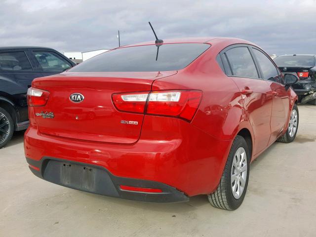 KNADN4A37D6205964 - 2013 KIA RIO EX RED photo 4