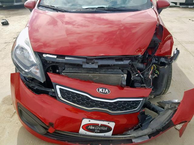 KNADN4A37D6205964 - 2013 KIA RIO EX RED photo 7