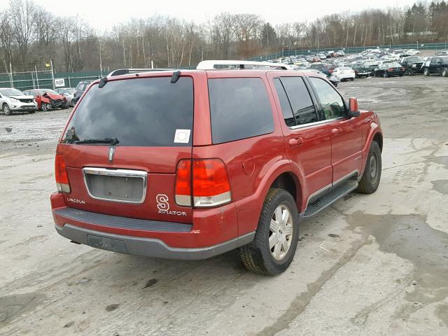 5LMEU88H24ZJ39740 - 2004 LINCOLN AVIATOR 红色 照片 4