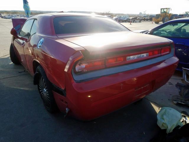 2C3CDYAG4DH568592 - 2013 DODGE CHALLENGER RED photo 3