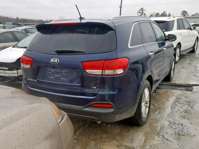 5XYPG4A50GG140873 - 2016 KIA SORENTO LX BLUE photo 4