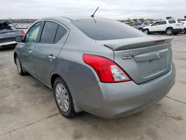 3N1CN7AP9DL881683 - 2013 NISSAN VERSA S GRAY photo 3