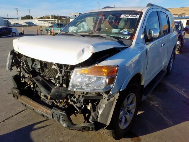 5N1BA0ND8BN607685 - 2011 NISSAN ARMADA SV WHITE photo 2