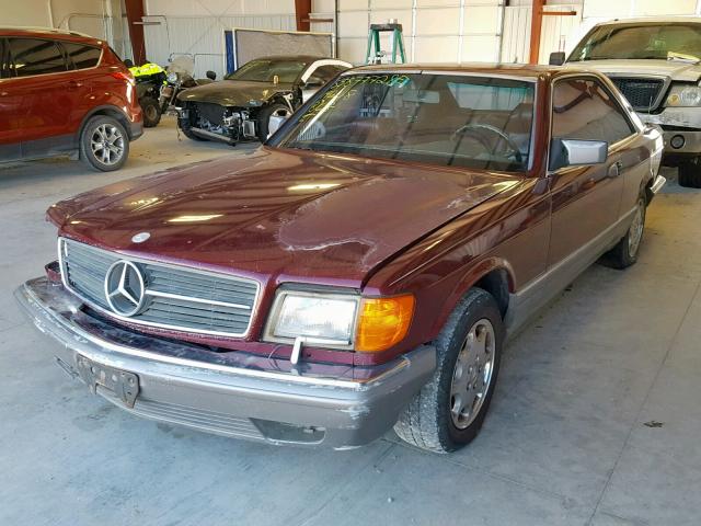 WDBCA45D5GA239107 - 1986 MERCEDES-BENZ 560 SEC MAROON photo 2