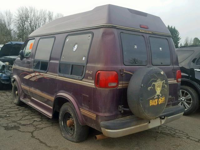 2B6HB21X2VK588689 - 1997 DODGE RAM VAN B2 MAROON photo 3