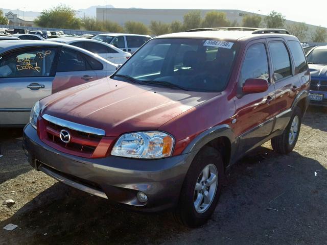 4F2YZ04165KM40540 - 2005 MAZDA TRIBUTE S RED photo 2