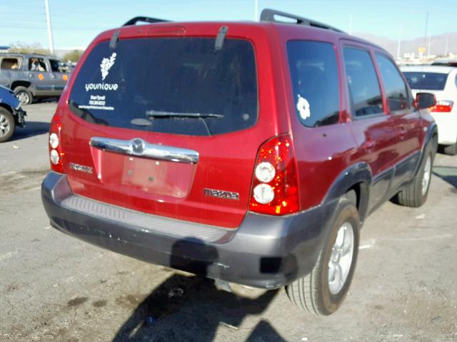 4F2YZ04165KM40540 - 2005 MAZDA TRIBUTE S RED photo 4