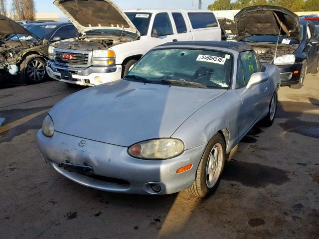 JM1NB353XY0144249 - 2000 MAZDA MX-5 MIATA SILVER photo 2