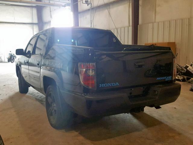 5FPYK1F53CB455217 - 2012 HONDA RIDGELINE BLACK photo 3