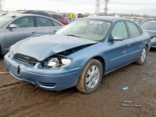 1FAFP56U85A173799 - 2005 FORD TAURUS SEL BLUE photo 2