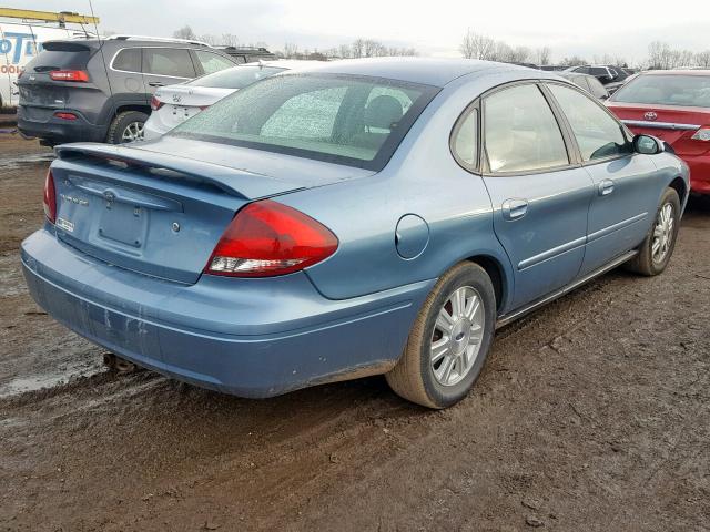 1FAFP56U85A173799 - 2005 FORD TAURUS SEL BLUE photo 4