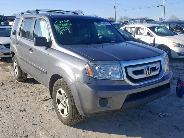 5FNYF3H26BB056926 - 2011 HONDA PILOT LX GRAY photo 1