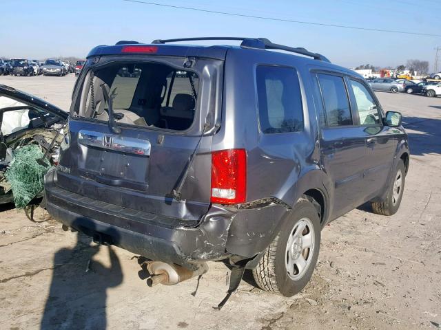 5FNYF3H26BB056926 - 2011 HONDA PILOT LX GRAY photo 4