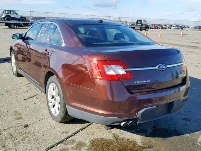 1FAHP2EW3CG128158 - 2012 FORD TAURUS SEL BURGUNDY photo 3