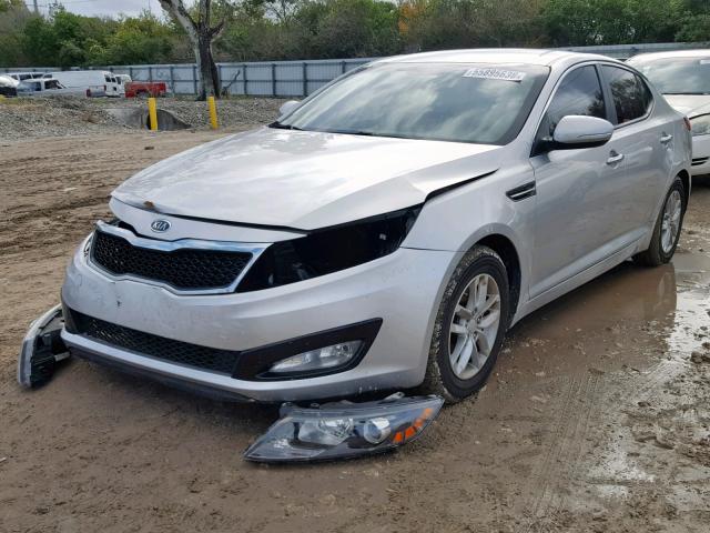 KNAGM4A74D5303178 - 2013 KIA OPTIMA LX SILVER photo 2