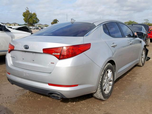 KNAGM4A74D5303178 - 2013 KIA OPTIMA LX SILVER photo 4