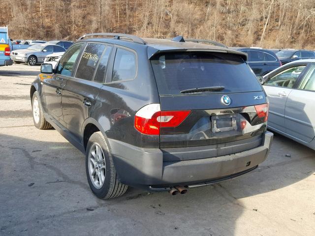 WBXPA73474WC35250 - 2004 BMW X3 2.5I BLACK photo 3