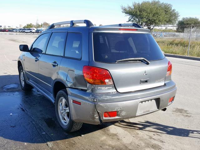 JA4LZ31F04U004257 - 2004 MITSUBISHI OUTLANDER GRAY photo 3