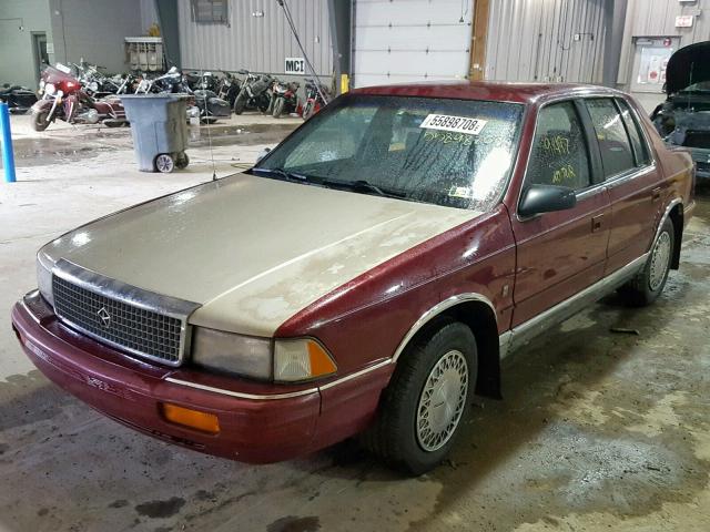 1P3XA5630MF575146 - 1991 PLYMOUTH ACCLAIM LE BURGUNDY photo 2